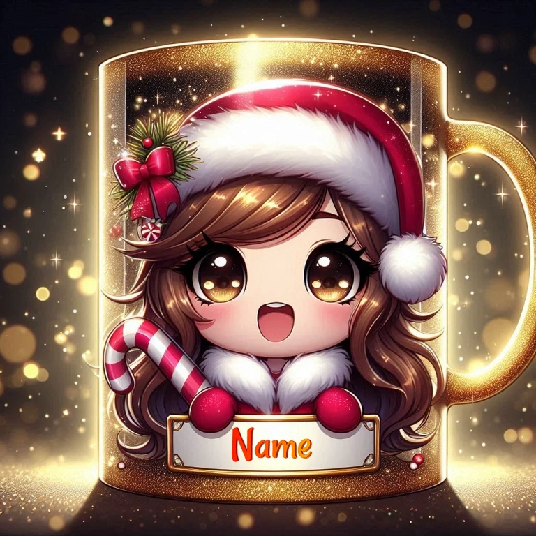 Personalize a Festive Image with a Cute Cartoon Girl