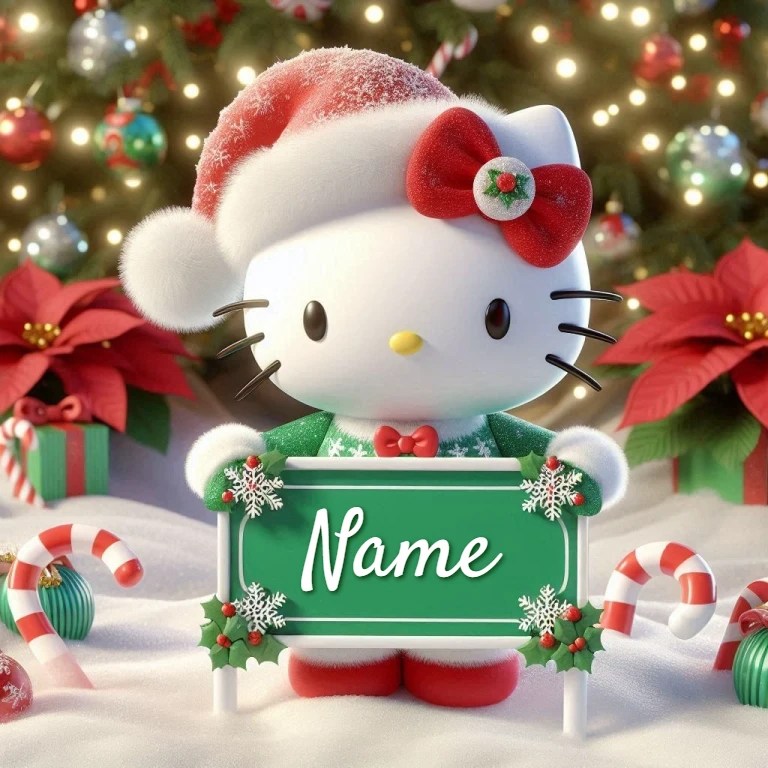 Personalize a Festive Hello Kitty Image with Your Name
