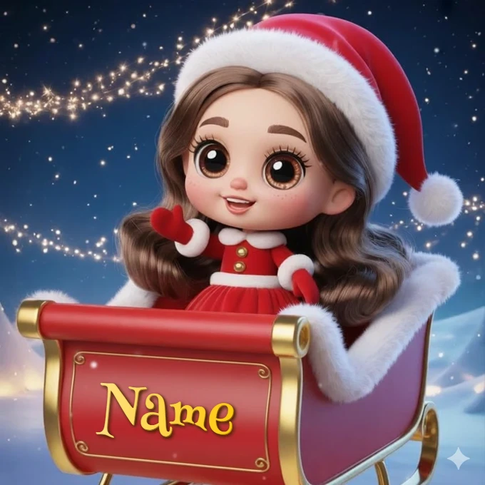 Create Festive Magic with a Cute Deer and Snowy Backdrop