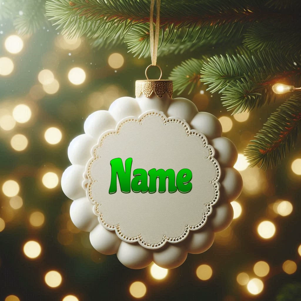 Personalize Your New Year Greetings with Elegant Ornament Image