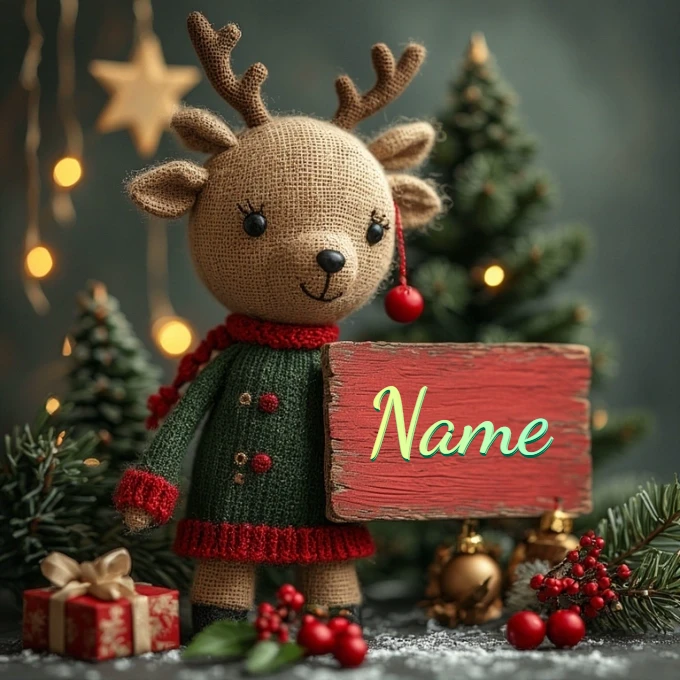 Personalize 3D Cartoon Nutcracker Image with Your Name