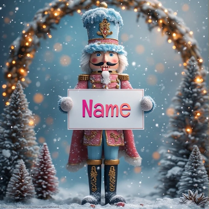Personalize Festive Blue and Gold Images with Your Name