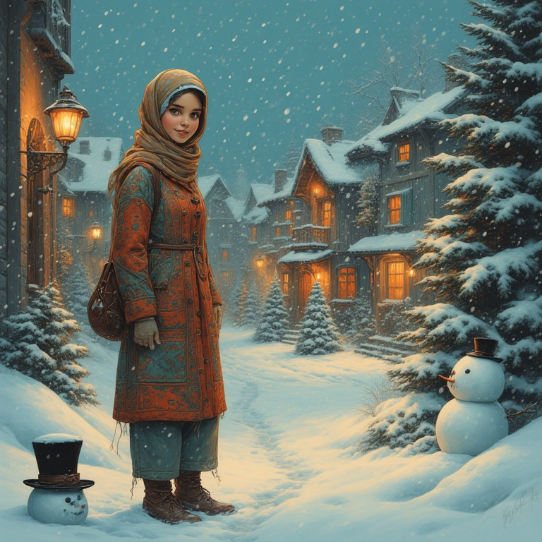 Swap Your Face into Winter Village Holiday Scenes