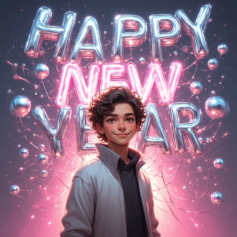 Swap Your Face onto Happy New Year Illustrations