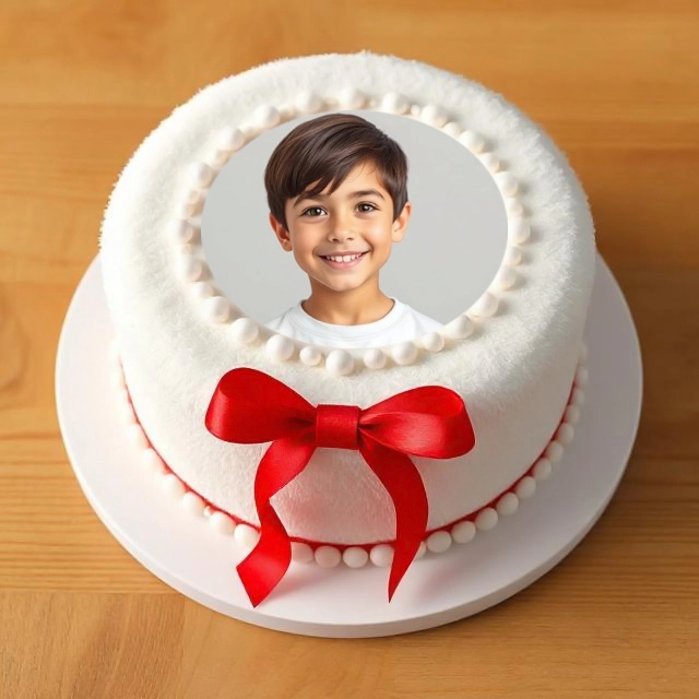 Customize Your Photos with a Charming White Cake Frame