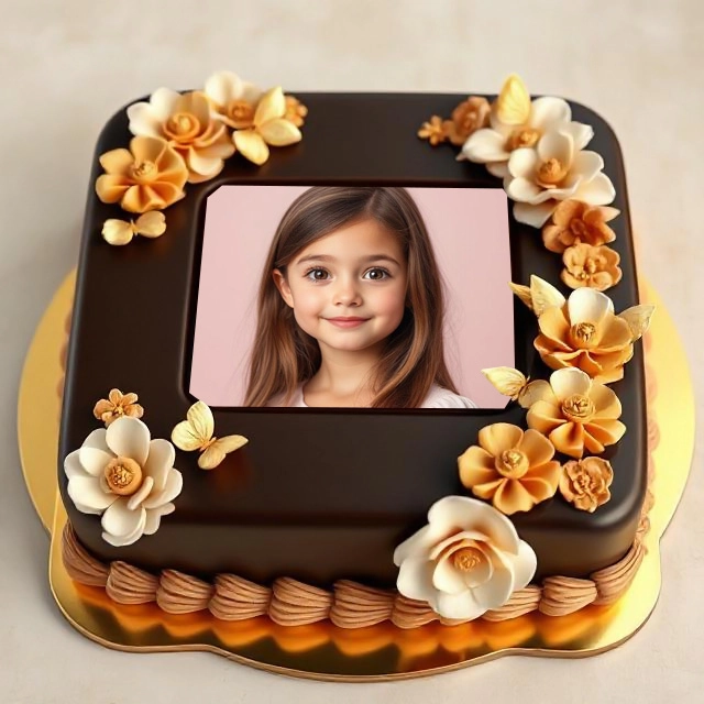 Customize Your Photo with Elegant Chocolate Cake Frame