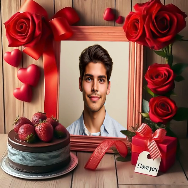 Add Your Photo to a Romantic Rustic Frame with Roses