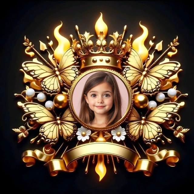 Enhance Photos with Luxurious Golden Royal Diadem Frame