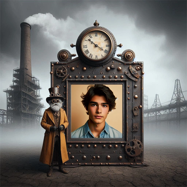 Transform Your Photos with a Steampunk Adventure Frame