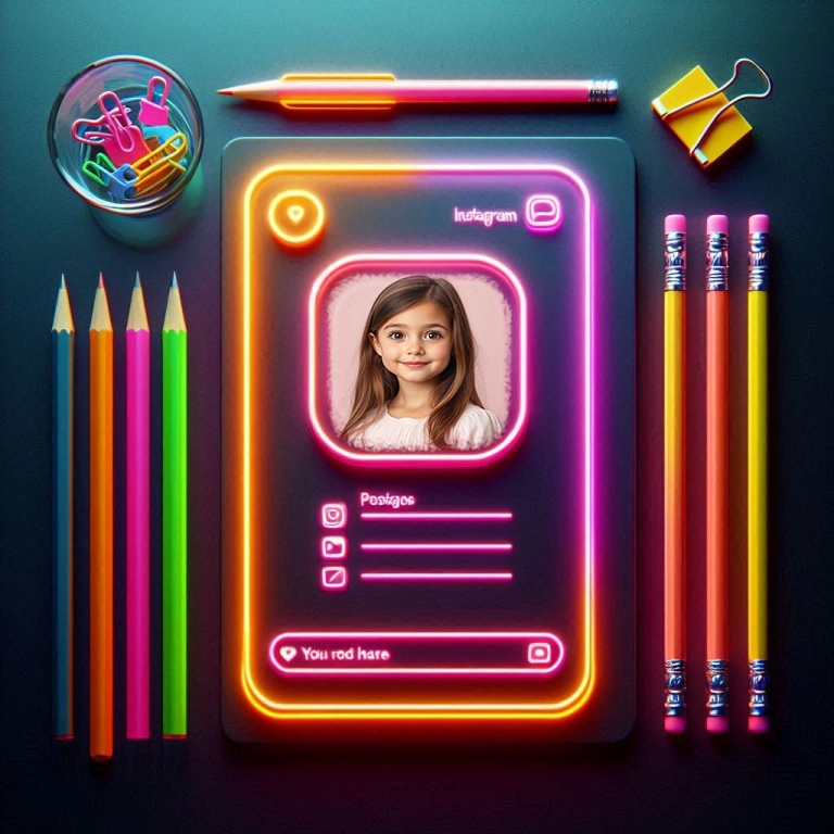 Create Vibrant Neon Instagram Frames with Your Photos