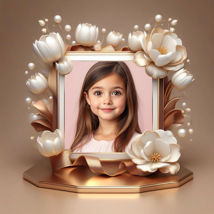 Capture Memories in an Elegant Golden Floral Frame
