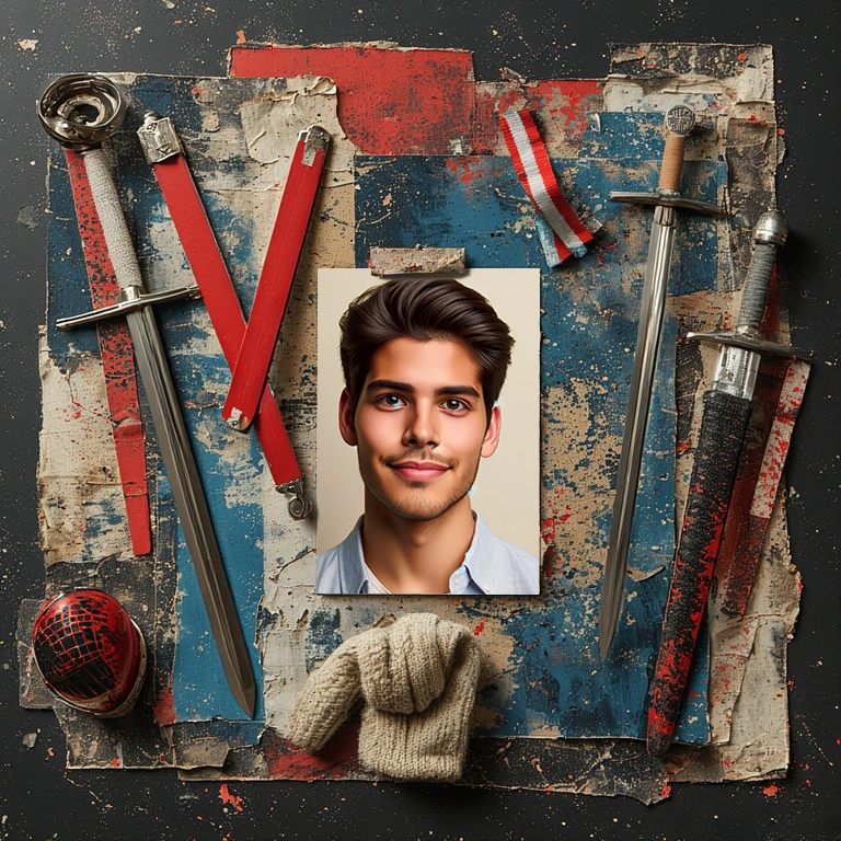 Capture Fencing Glory with Our Striking Photo Frame Template