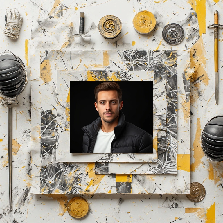 Stylish Fencing Sport Photo Frame with Customizable Space