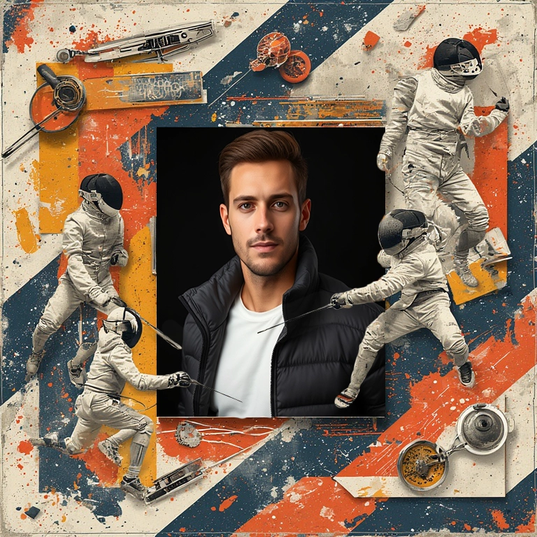 Energize Your Photos with a Dynamic Fencing Sport Frame Template
