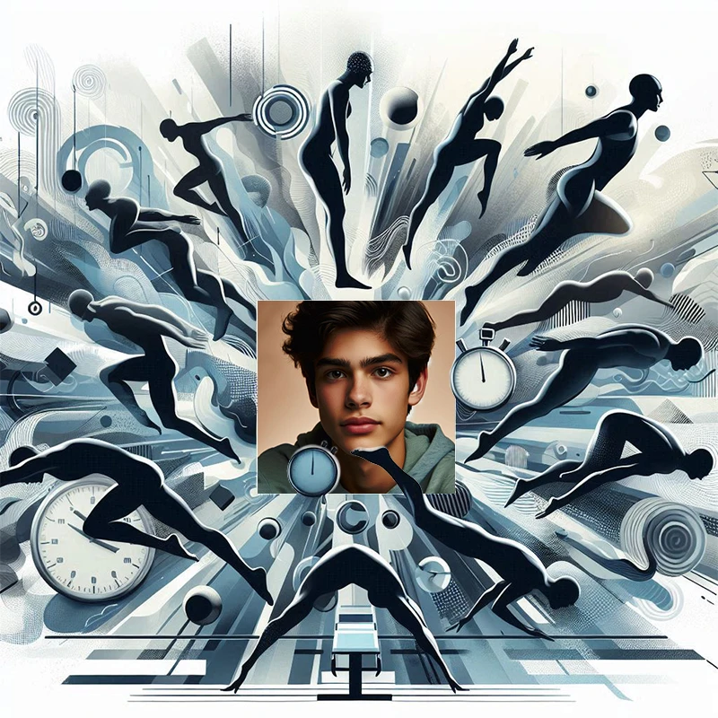Showcase Swimming Photos with Artistic Silhouetted Frame Template