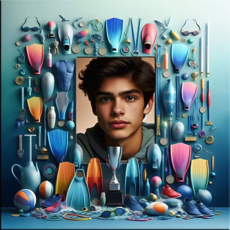 Dive Into Summer Memories with Our Colorful Swimming Frame