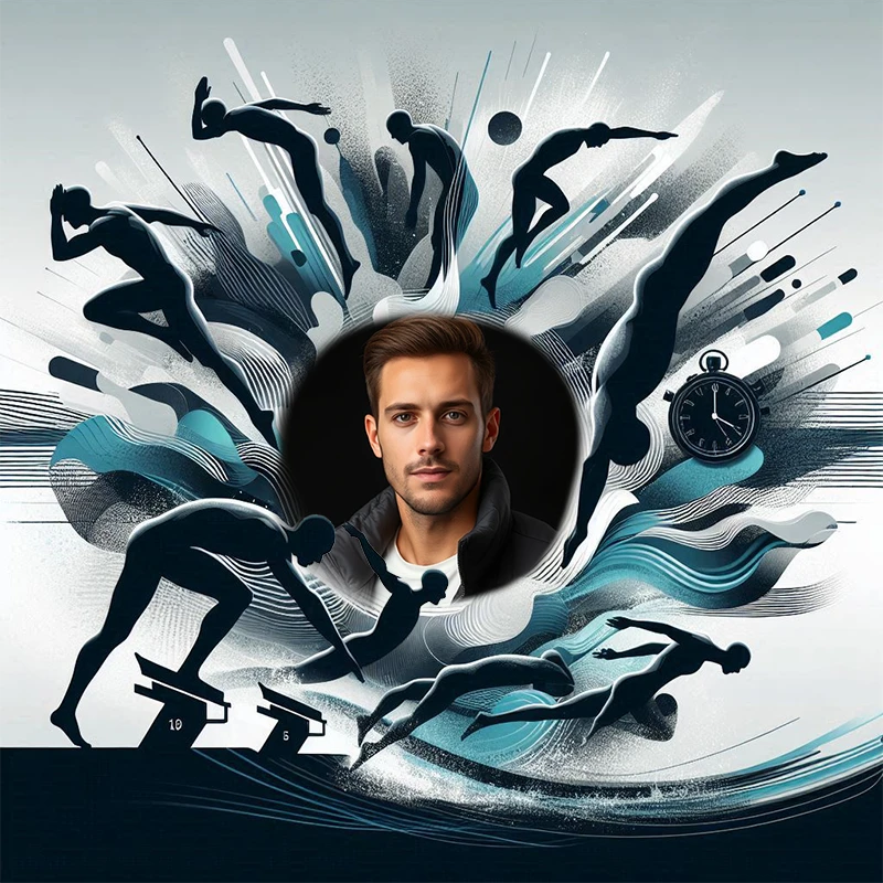 Dive into Motion with Our Dynamic Swimming Photo Frame Template