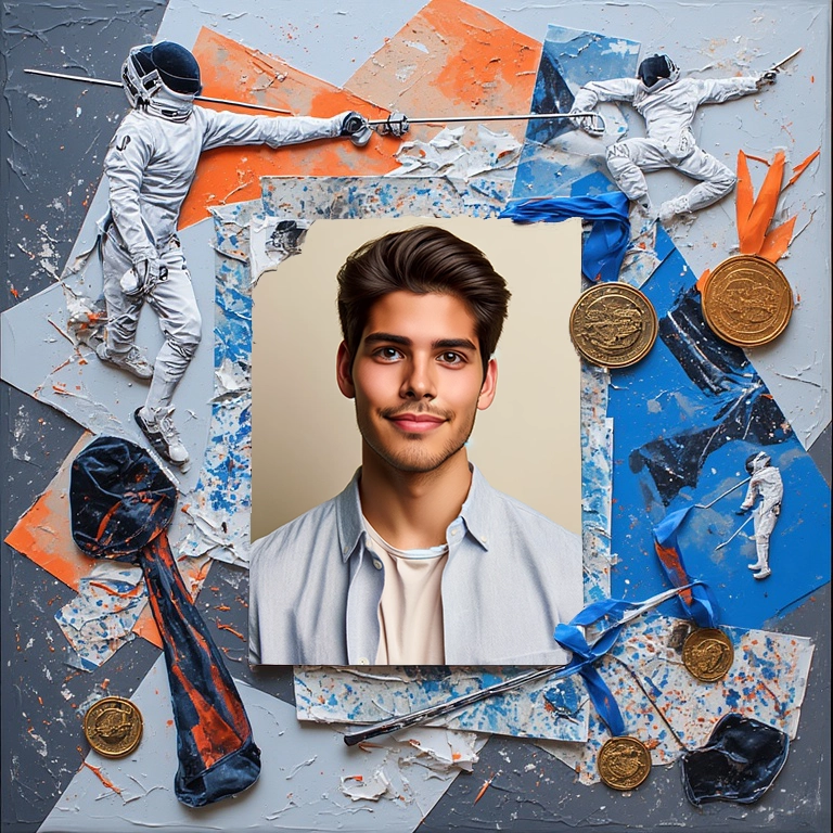 Capture Fencing Glory with Our Dynamic Sport Photo Frame