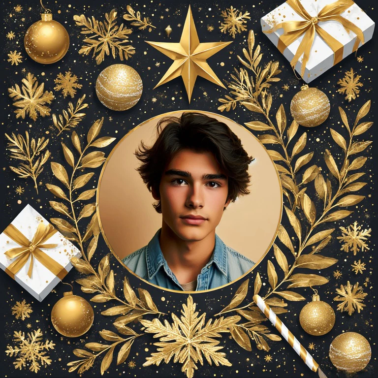 Capture New Year Magic with Luxurious Golden Frames