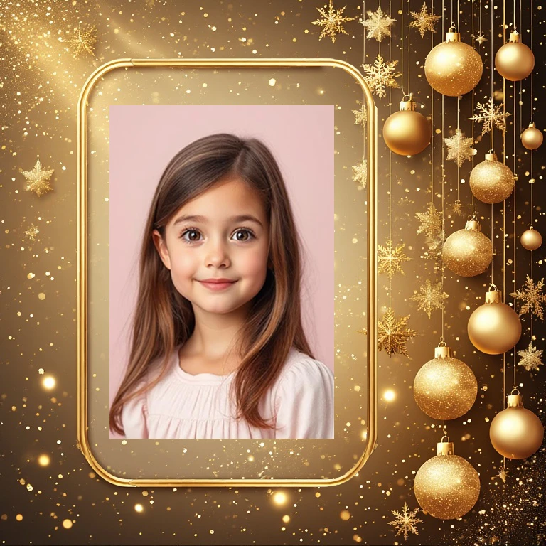 Transform Your Photos with a Luxurious Golden New Year's Frame