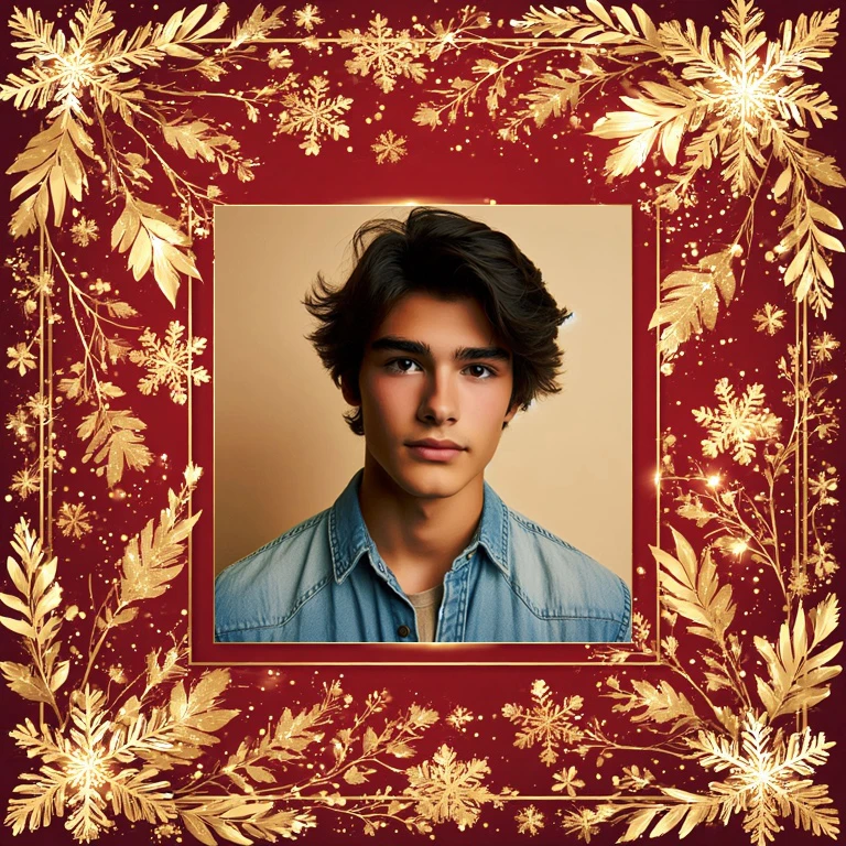 Create Festive Memories with Our Red and Gold Frame Template