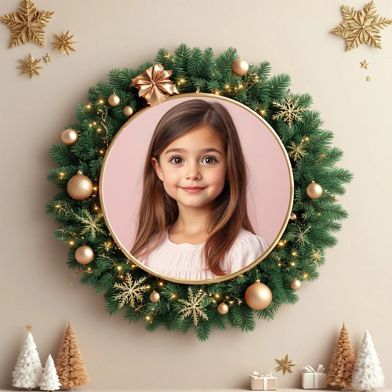 Create Festive Memories with Our New Year's Wreath Photo Frame