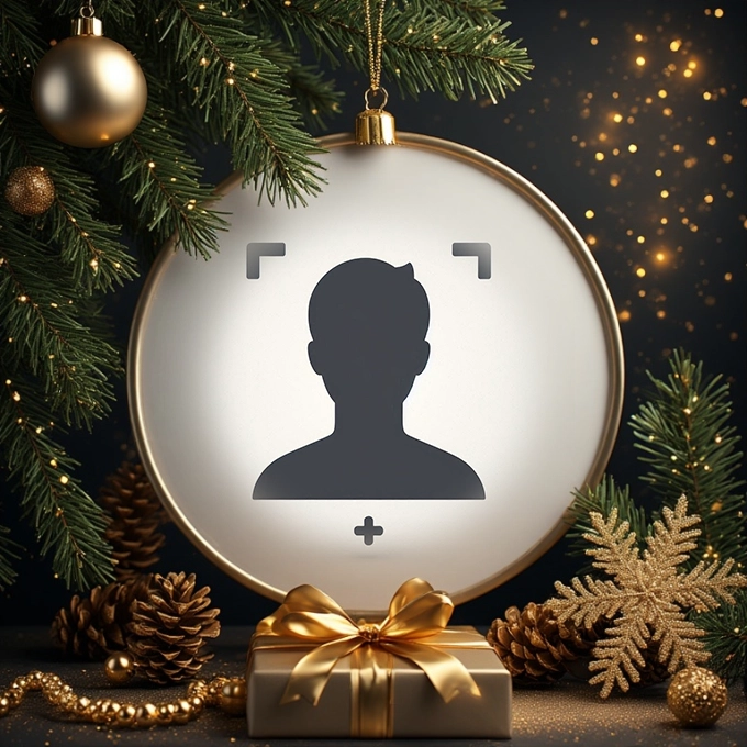 Add Your Photo to Gold-Framed Holiday Ornament